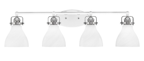 Easton Four Light Bath Bar in White & Brushed Nickel (200|1934-WHBN-4761)