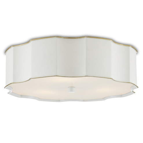 Wexford Three Light Flush Mount in Snow White/Gold Highlights (142|9999-0067)