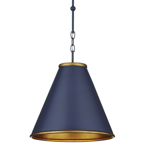 Pierrepont One Light Pendant in Hiroshi Dark Blue/Contemporary Gold Leaf/Gold (142|9000-1102)