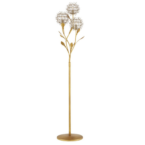 Dandelion Collection Three Light Floor Lamp in Contemporary Silver Leaf/Silver/Contemporary Gold Leaf (142|8000-0137)