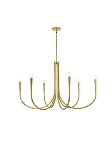 Layne Six Light Chandelier in Brass (173|LD722D42BR)