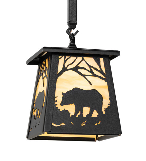 Bear At Dawn One Light Mini Pendant in Black Satin Wrought Iron (57|263105)