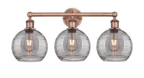 Edison Three Light Bath Vanity in Antique Copper (405|616-3W-AC-G1213-8SM)