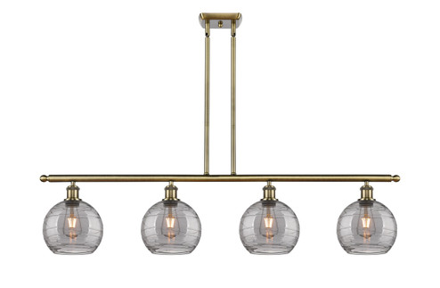 Ballston Four Light Island Pendant in Antique Brass (405|516-4I-AB-G1213-8SM)