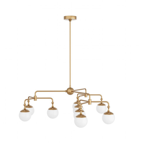 Utica Nine Light Chandelier in Antique Brass (314|DLC03)