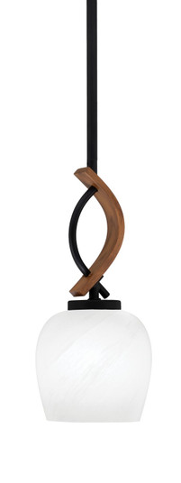 Monterey One Light Mini Pendant in Matte Black & Painted Wood-look Metal (200|2901-MBWG-4811)