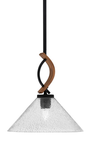 Monterey One Light Mini Pendant in Matte Black & Painted Wood-look Metal (200|2901-MBWG-2122)