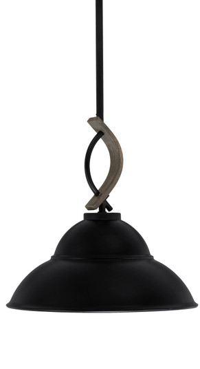 Monterey One Light Mini Pendant in Matte Black & Painted Distressed Wood-look Metal (200|2901-MBDW-428-MB)