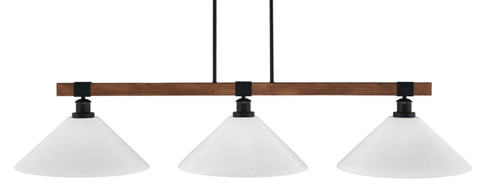 Tacoma Three Light Bar in Matte Black & Painted Wood-look Metal (200|1863-MBWG-2161)