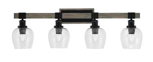 Tacoma Four Light Bath Bar in Matte Black & Painted Distressed Wood-look Metal (200|1844-MBDW-4810)
