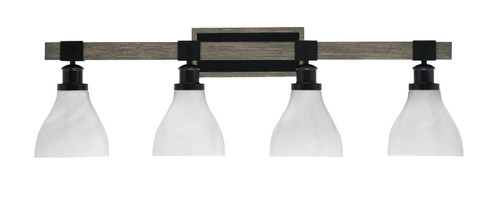 Tacoma Four Light Bath Bar in Matte Black & Painted Distressed Wood-look Metal (200|1844-MBDW-4761)