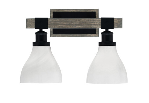 Tacoma Two Light Bath Bar in Matte Black & Painted Distressed Wood-look Metal (200|1842-MBDW-4761)