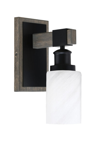 Tacoma One Light Wall Sconce in Matte Black & Painted Distressed Wood-look Metal (200|1841-MBDW-3001)