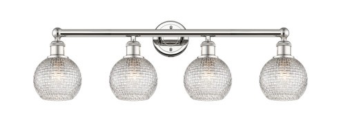 Edison Four Light Bath Vanity in Polished Nickel (405|616-4W-PN-G122C-6CL)