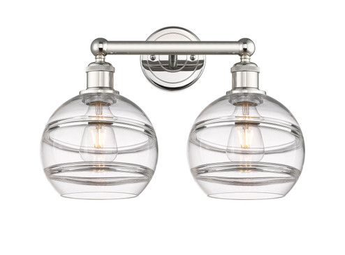 Edison Two Light Bath Vanity in Polished Nickel (405|616-2W-PN-G556-8CL)