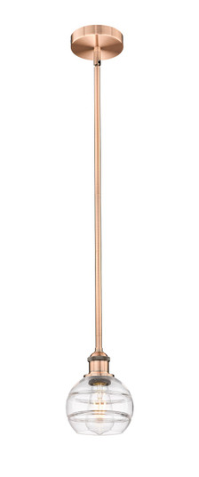 Edison LED Pendant in Antique Copper (405|616-1S-AC-G556-6CL)