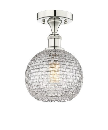 Edison One Light Semi-Flush Mount in Polished Nickel (405|616-1F-PN-G122C-8CL)