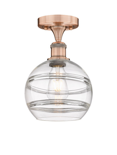 Edison LED Semi-Flush Mount in Antique Copper (405|616-1F-AC-G556-8CL)
