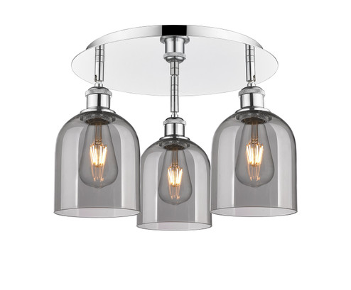 Downtown Urban Three Light Flush Mount in Polished Chrome (405|516-3C-PC-G558-6SM)