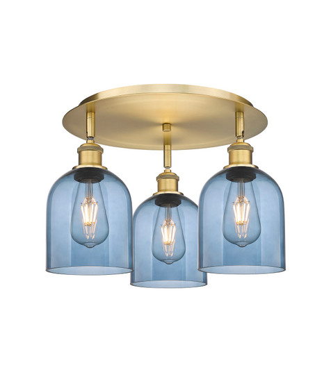 Ballston Three Light Flush Mount in Brushed Brass (405|516-3C-BB-G558-6BL)
