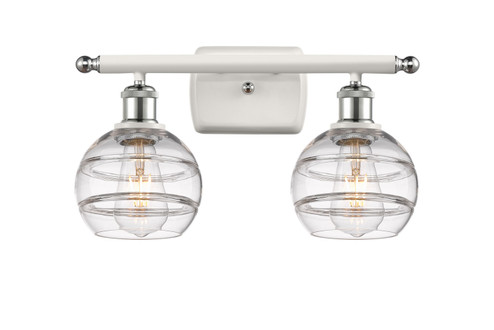 Ballston LED Bath Vanity in White Polished Chrome (405|516-2W-WPC-G556-6CL) Ballston LED Bath Vanity in White Polished Chrome (405|516-2W-WPC-G556-6CL)