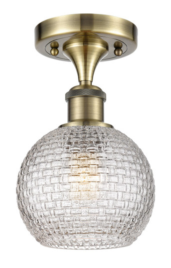 Ballston One Light Semi-Flush Mount in Antique Brass (405|516-1C-AB-G122C-6CL)
