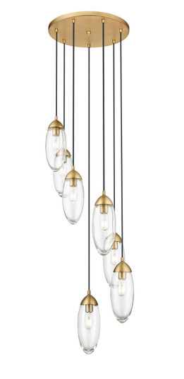 Arden Seven Light Chandelier in Rubbed Brass (224|651P-7R-RB)