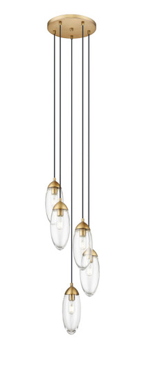 Arden Five Light Chandelier in Rubbed Brass (224|651P-5R-RB)