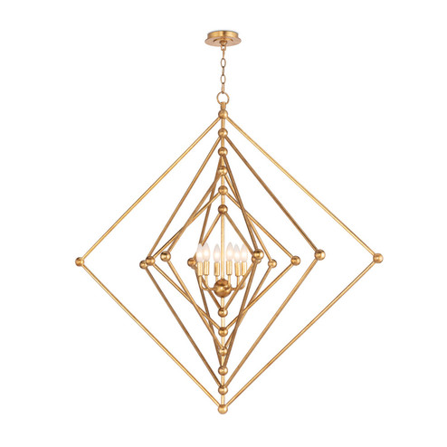 Selena Six Light Chandelier in Antique Gold Leaf (400|16-1409)