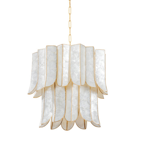 Cartagena Seven Light Chandelier in Vintage Gold Leaf (68|365-23-VGL)