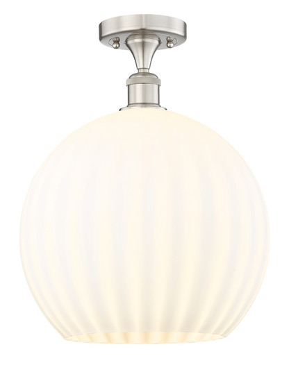 Edison One Light Semi-Flush Mount in Brushed Satin Nickel (405|616-1F-SN-G1217-14WV)