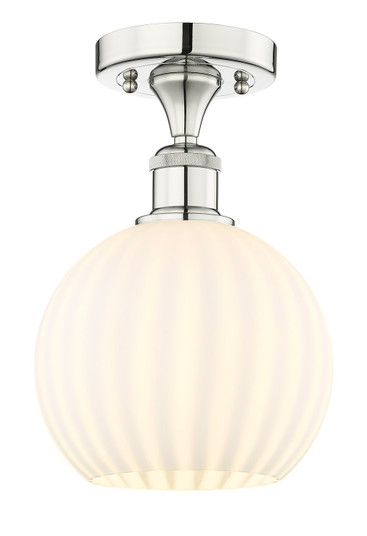 Edison One Light Semi-Flush Mount in Polished Nickel (405|616-1F-PN-G1217-8WV)