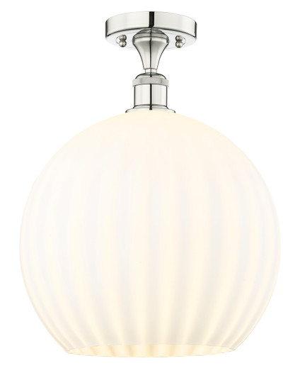 Edison One Light Semi-Flush Mount in Polished Nickel (405|616-1F-PN-G1217-14WV)