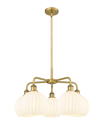 Downtown Urban LED Chandelier in Brushed Brass (405|516-5CR-BB-G1217-8WV)