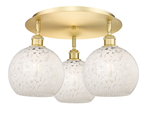 Ballston Three Light Semi-Flush Mount in Satin Gold (405|516-3C-SG-G1216-8WM)
