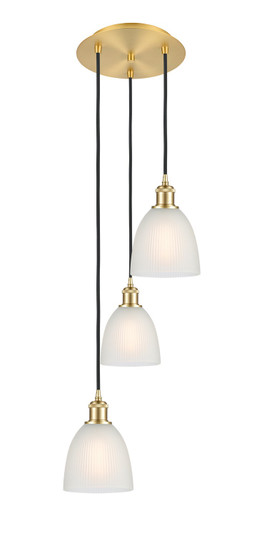 Ballston LED Pendant in Satin Gold (405|113B-3P-SG-G381)