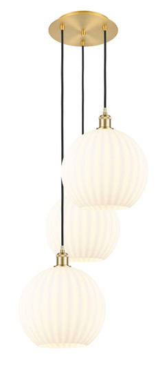 Ballston LED Pendant in Satin Gold (405|113B-3P-SG-G1217-12WV)