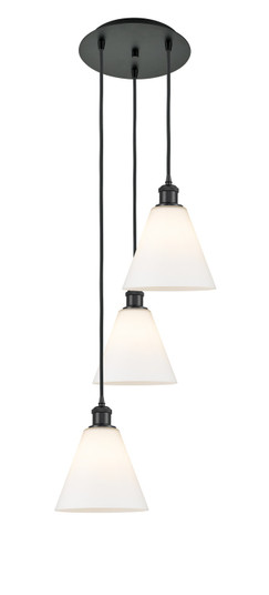 Ballston Three Light Pendant in Matte Black (405|113B-3P-BK-GBC-81)