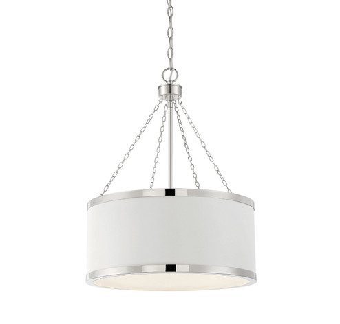 Delphi Six Light Pendant in White with Polished Nickel Acccents (51|7-188-6-172)