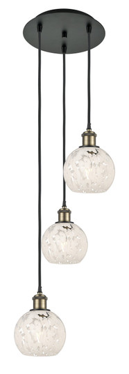 Ballston Three Light Pendant in Black Antique Brass (405|113B-3P-BAB-G1216-6WM)