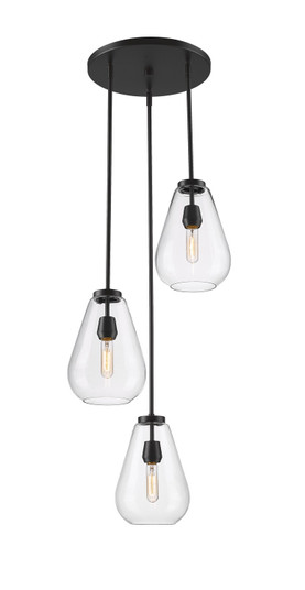 Ayra Three Light Chandelier in Matte Black (224|488P8-3R-MB)