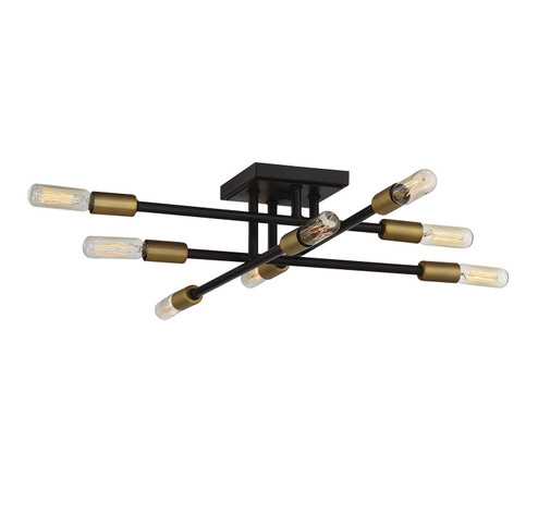 Lyrique Eight Light Semi Flush Mount in Bronze w/Brass (51|6-7003-8-77)