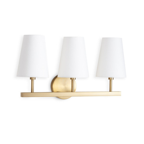 Three Light Wall Sconce in Natural Brass (400|15-1212)