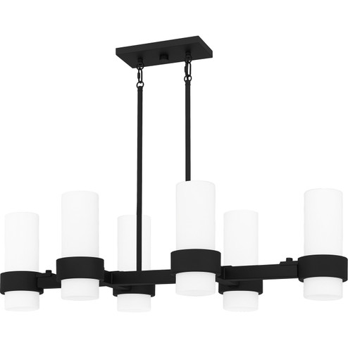 Kimora Six Light Linear Chandelier in Matte Black (10|PCKIM636MBK)