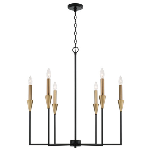 Avant Six Light Chandelier in Aged Brass and Black (65|451961AB)