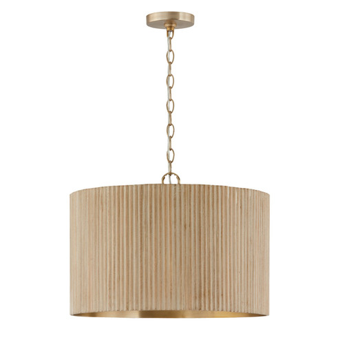 Donovan Three Light Pendant in White Wash and Matte Brass (65|350741WS)