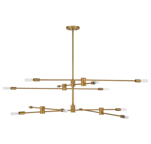 Lyrique 12 Light Chandelier in Warm Brass (51|1-7001-12-322)