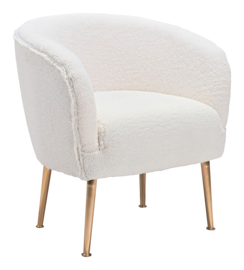 Sherpa Accent Chair in Beige, Gold (339|101868)