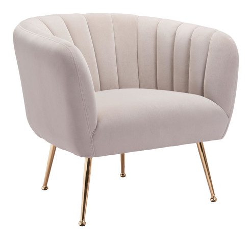 Deco Accent Chair in Beige, Gold (339|101851)