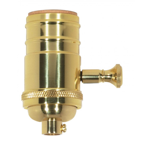 Full Range Turn Knob Dimmer Socket With Removable Knob in Polished Brass (230|80-1064)